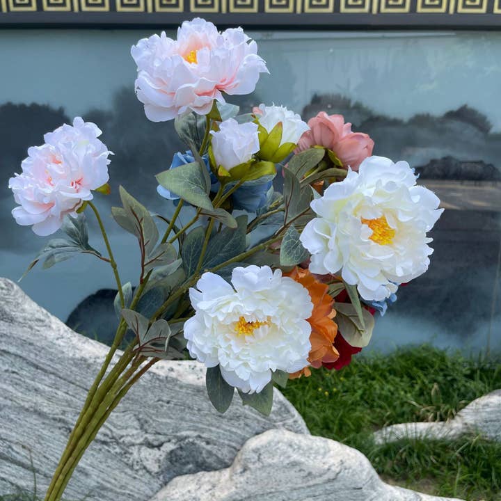 ACNITE(We cover U.S. import duties) – wholesale Artificial flowers – Artificial large peony flowers silk flower for wedding decor5