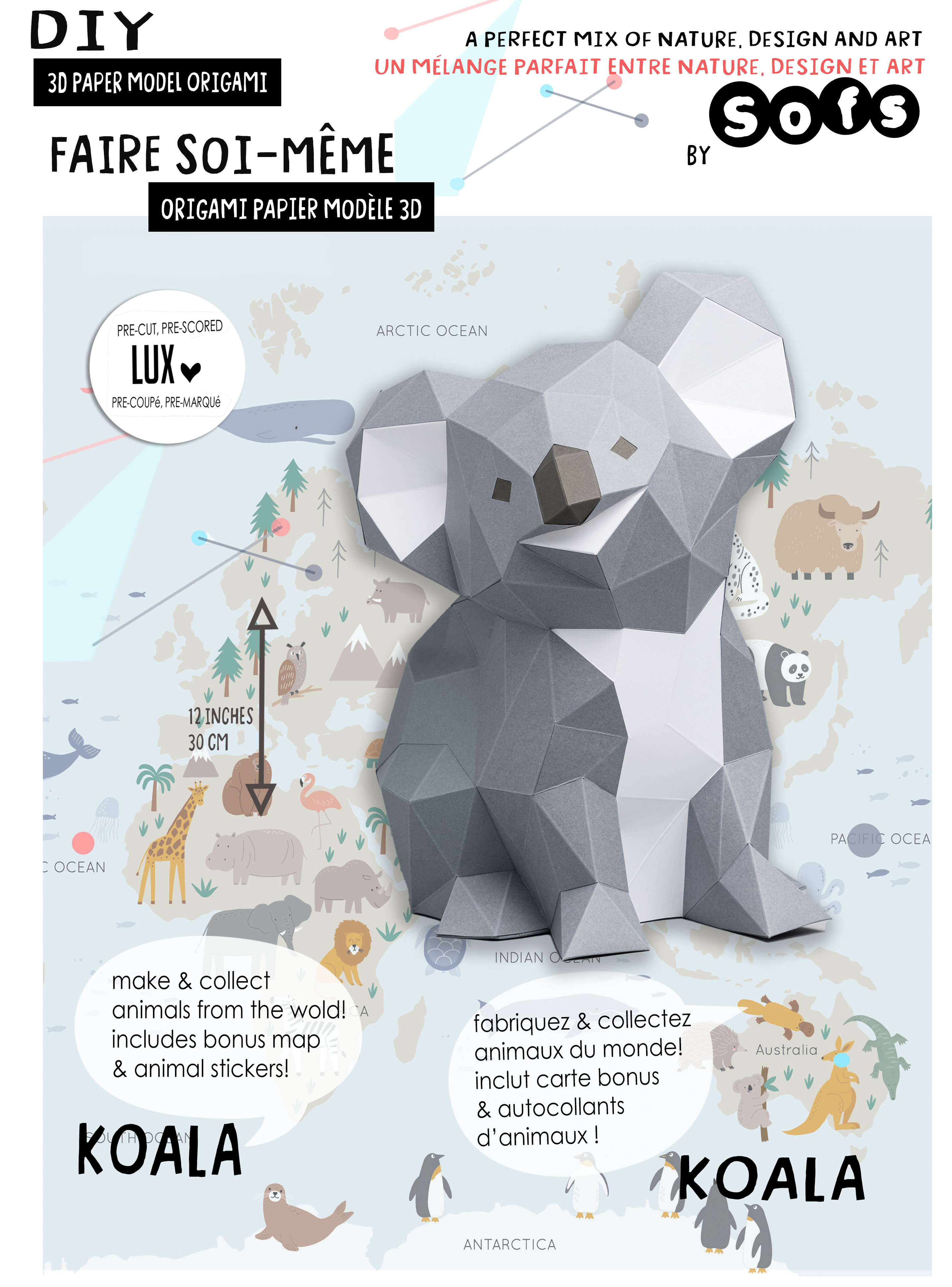 Sofs Designs - Wholesale DIY Craft Kit - DIY Koala 3D LUX paper origami model Kit 4
