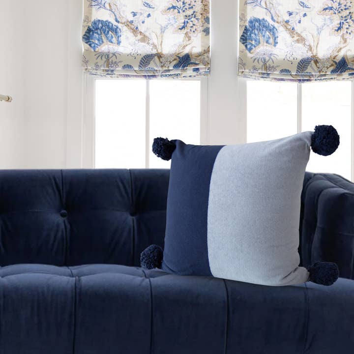 Tajik Home LLC - Wholesale Throw/Decorative Pillow - Dakota Two-Tone Knit Throw Pillow in Blue - Stylish & Modern