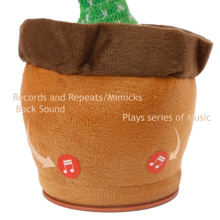 Cap Zone - Wholesale Stuffed/Plush Toy - Kids & Baby - Fiesta Sombrero Cactus Sound Mimicking Dancing Toy