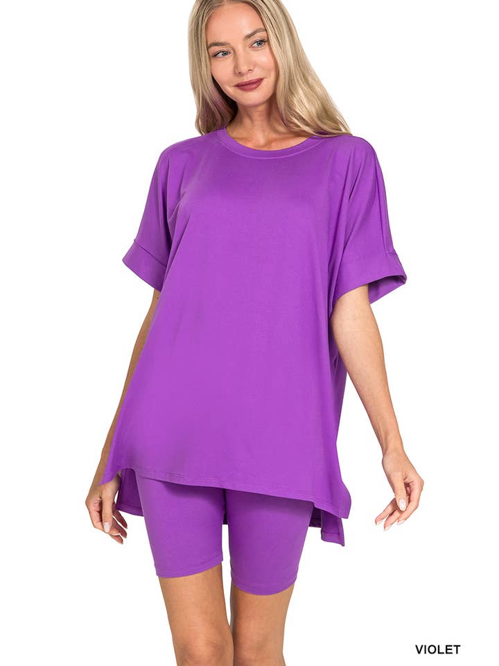 42POPS - Wholesale Loungeset - Dames - .Microfiber Top & Biker Shorts 2-delige set58