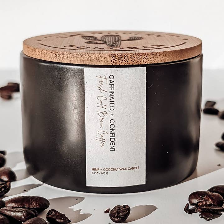 Farmhouse Candle, Caffeinated & Confidedent (Hemp) 5oz. for wholesale by The Modern Sonoran