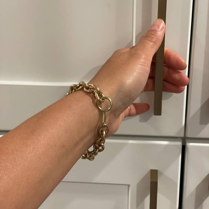 Large Link Vintage brass chain bracelet for wholesale by Hahn Jewelry