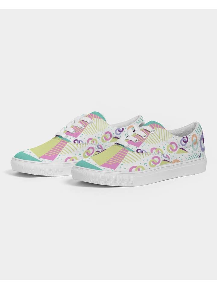 Veelkleurig patroon Canvas schoen met veters voor dames uit de jaren 90 voor groothandel op Faire