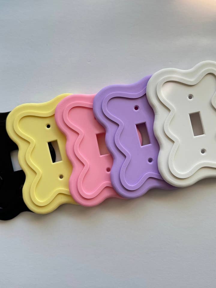 Wavy Light Switch Cover, Dopamine Decor, Room Decor for wholesale by Love Always Leslie