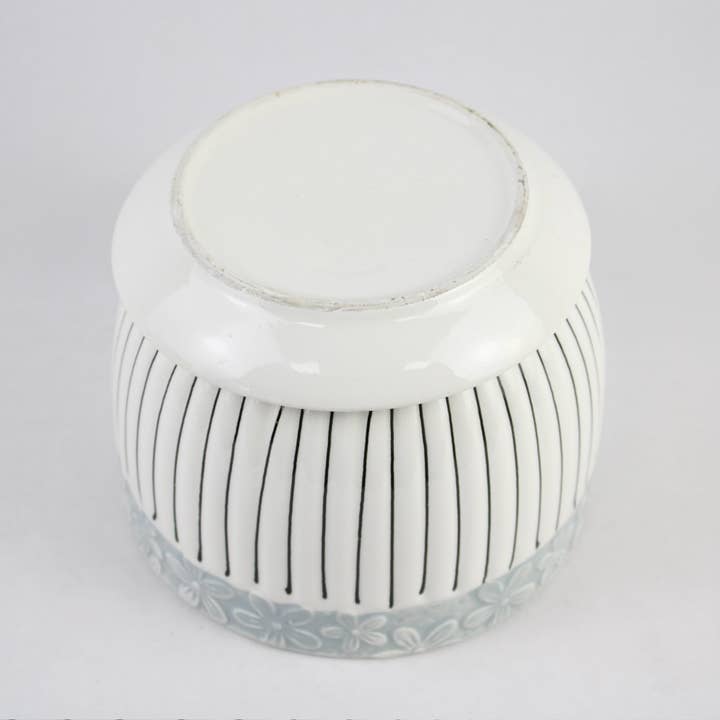 Florinia - Wholesale Plant Pot - 3-Piece Ceramic Planter Pot Set with Embossed Floral Rim and Saucers8