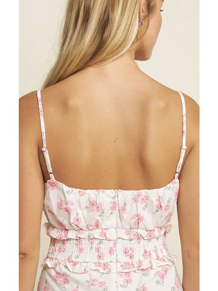 Floral Print Ruffle Detailed Waist Dress - HD0140 for wholesale on Faire9