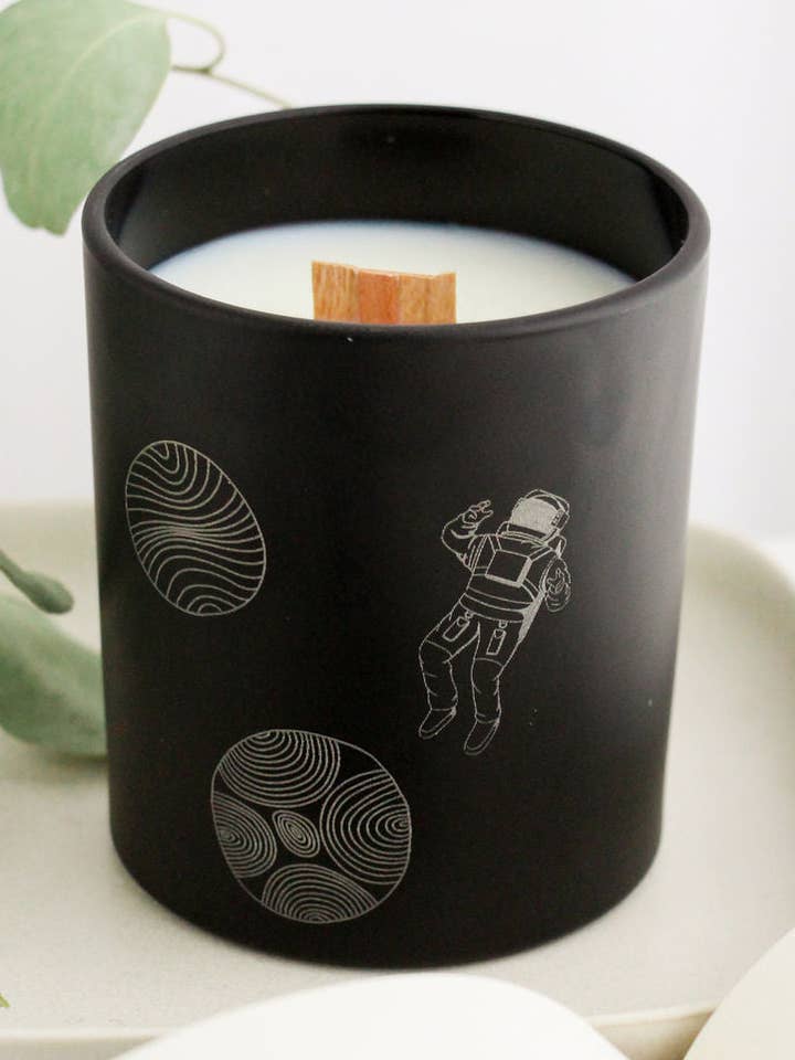 Astronaut Candle for wholesale by Engraved Candle Co.