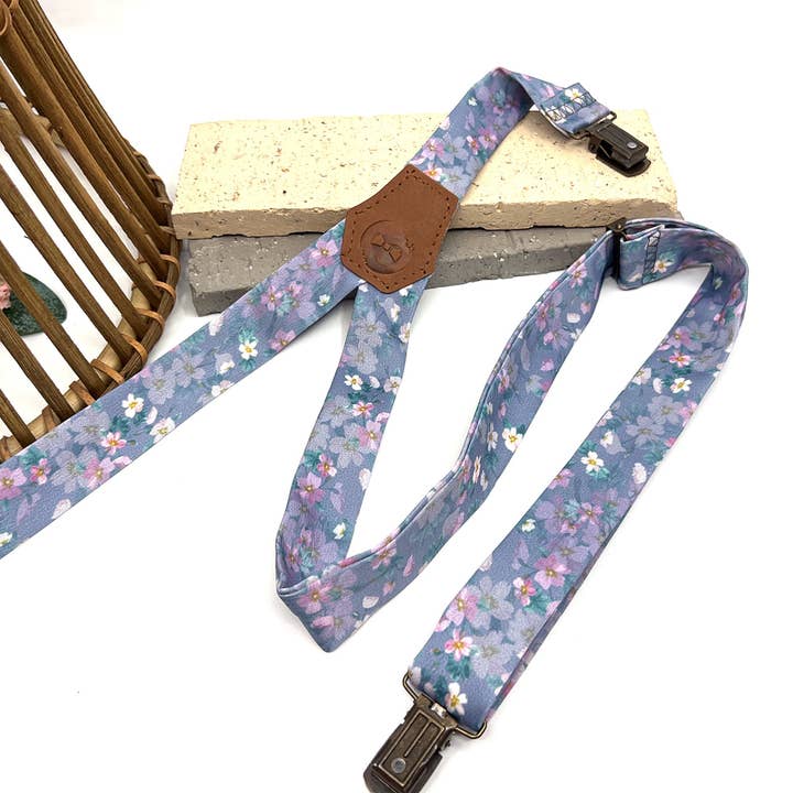 JFMaccessories - Wholesale Bow Tie - Men's - Floral Purple Lilac Bow Tie, Floral Lilac Suspenders, Suspender Bowtie, Wedding Floral Suspenders, Groomsmen Suspenders, Ring bearer outfit