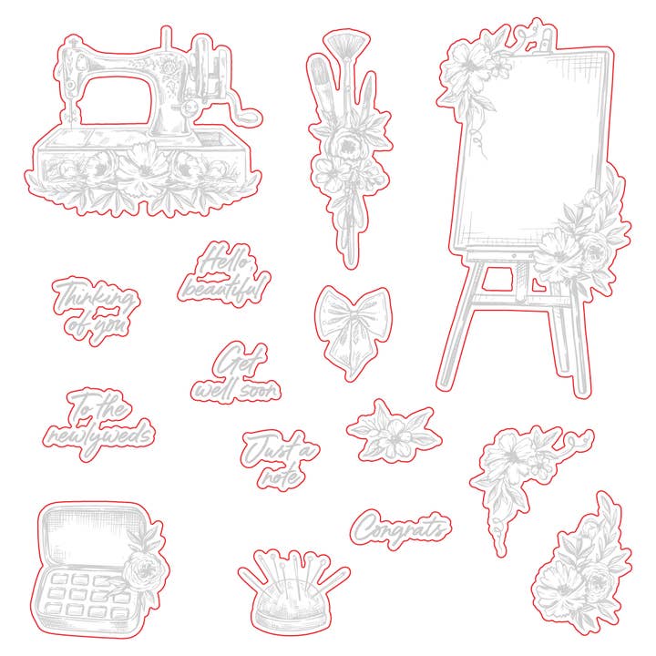 Floral Easel - Honey Cuts - Coordinating Dies for wholesale by Honey Bee Stamps