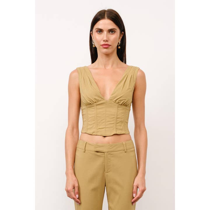 Haut bustier à encolure en V Coco pour la vente par Loucia