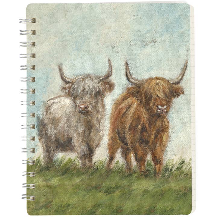 Primitives by Kathy - Wholesale Stationery/Notecard Set - Highland Cows Spiral Notebook2