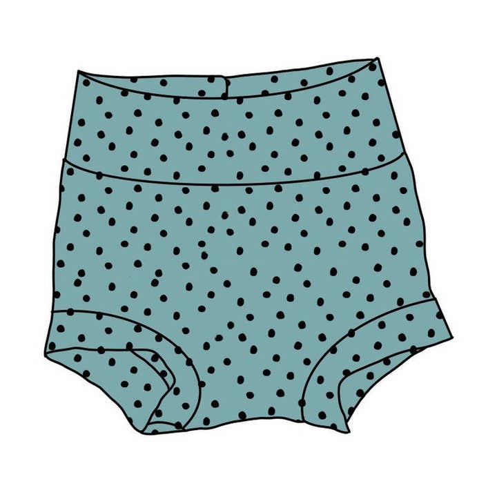 Blå Polka Dot Bummies, Polka Dot Bummy, Polka Dot Shorts for engroshandel hos Remi Rae’s LLC