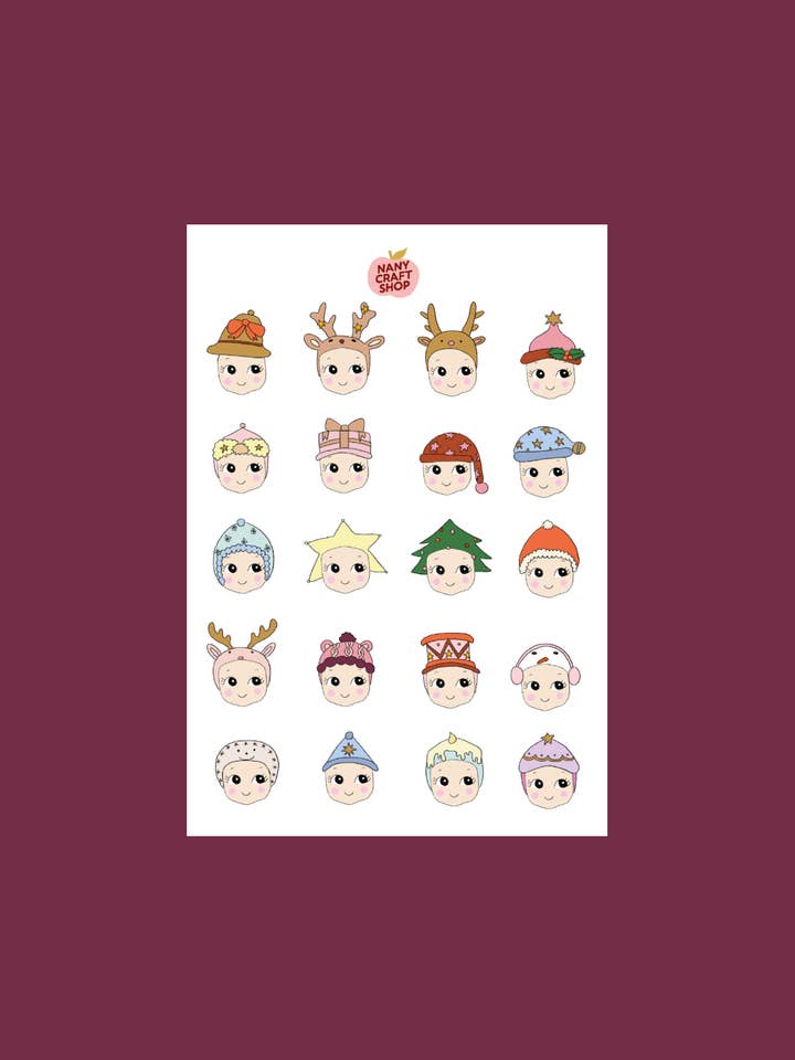 Foglio adesivi baby di Natale A5 🎄 per la vendita all'ingrosso da parte di Nany Craft Shop