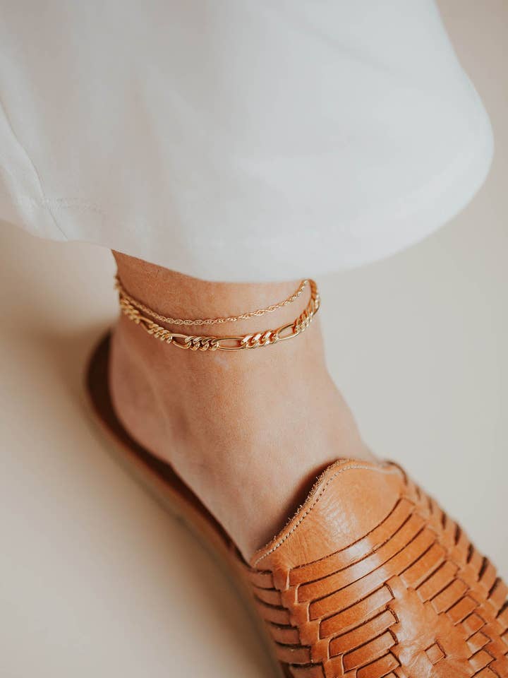 tornozelete Goldie | Preenchimento de Ouro 14kt + Prata de 1ª Lei por atacado de Hello Adorn