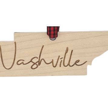 Décoration de Noël personnalisée du Tennessee Home-Town State pour la vente par Woodlander Workshop