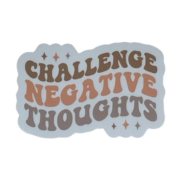 Autocollant "Remettez en question les pensées négatives", 7,6 cm x 5,1 cm pour la vente par Denali & Co.