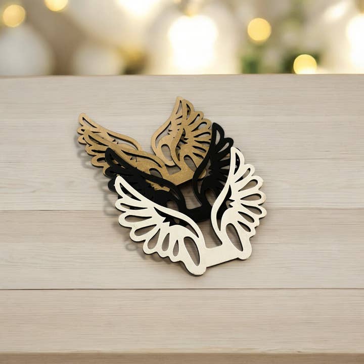 MB Cordas - Wholesale Ornament - Wooden Angel Wings Christmas Ornament for Crafts DIY Board