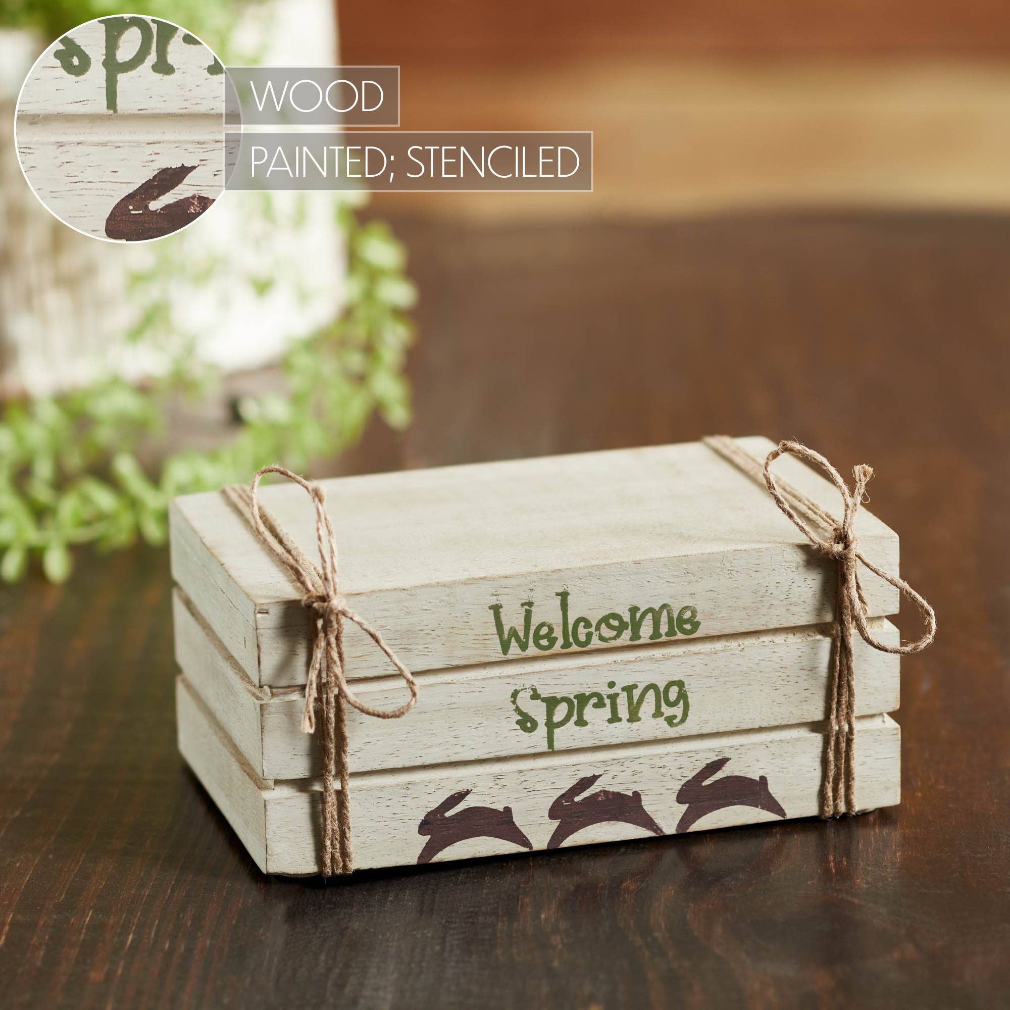 VHC Brands - Wholesale Decorative Tabletop Object - Welcome Spring Faux Book Stack 2.5x6x45