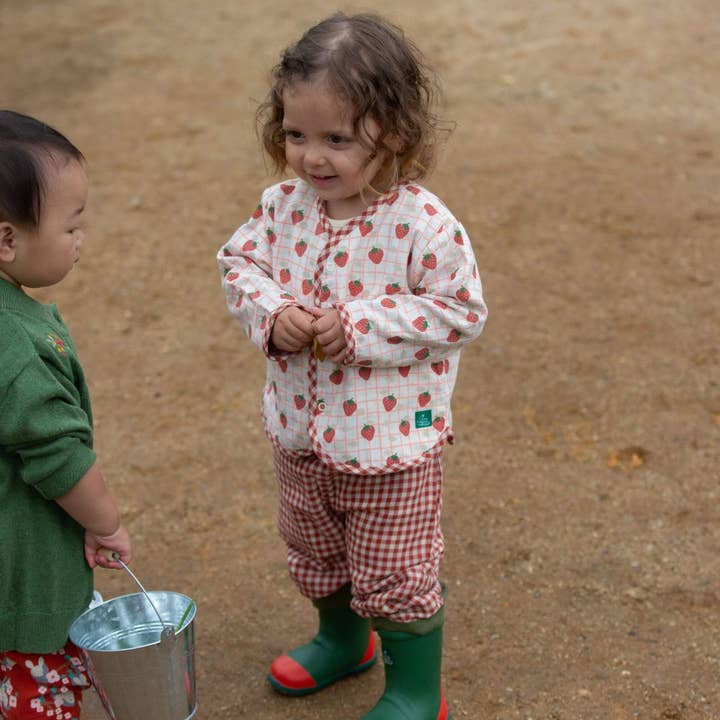 Strawberry Days Reversible Collarless Spring Jacket for wholesale on Faire7