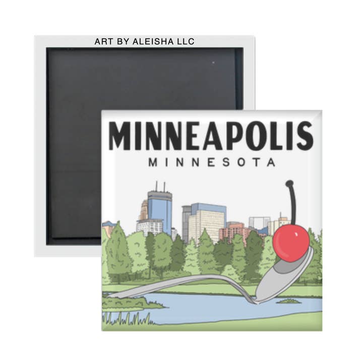 Spoon and Cherry (Minneapolis) Magnet for wholesale by By Aleisha