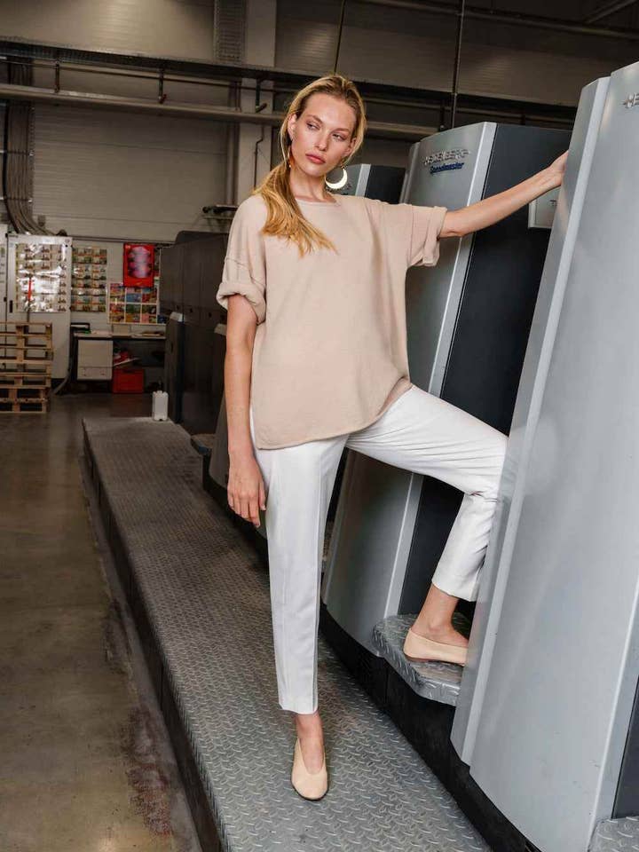 Cashmere T-Shirt with Turned Up Sleeves for wholesale by Spoon