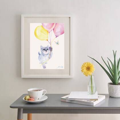 Art: THE KITTEN | Lámina, arte mural para venta al por mayor de Deckled Edge Ltd