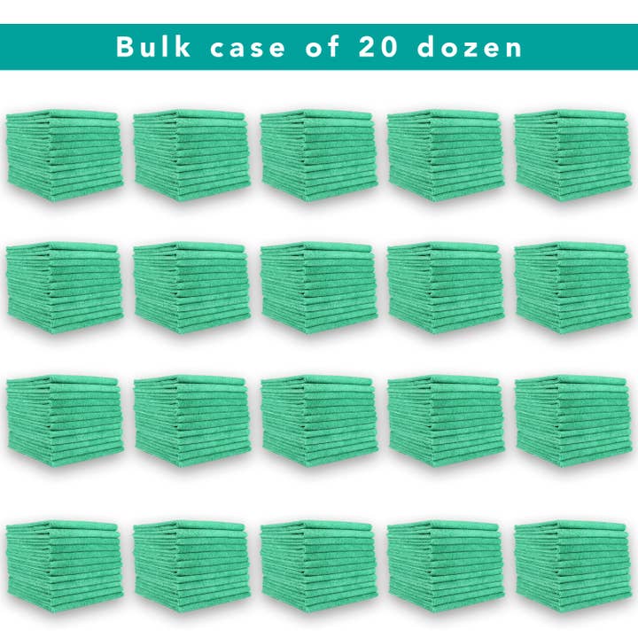 Arkwright Home - Wholesale Cleaning Cloth - Bulk Case of 240 Cleaning Cloths, 12x12 Microfiber, Colors29
