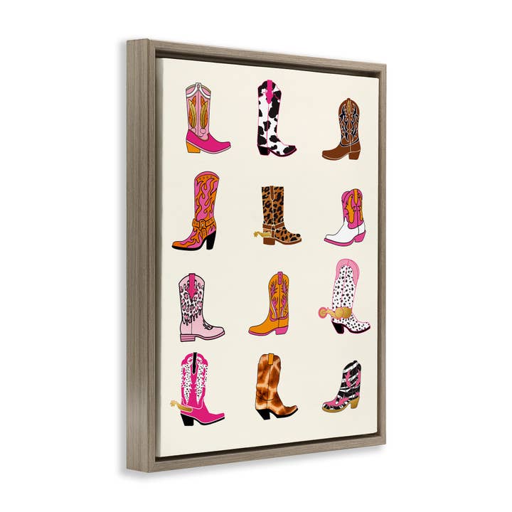 Stupell Industries - Wholesale Wall Sign - Bright Cowboy Boots & Spurs - Framed Wall Art18