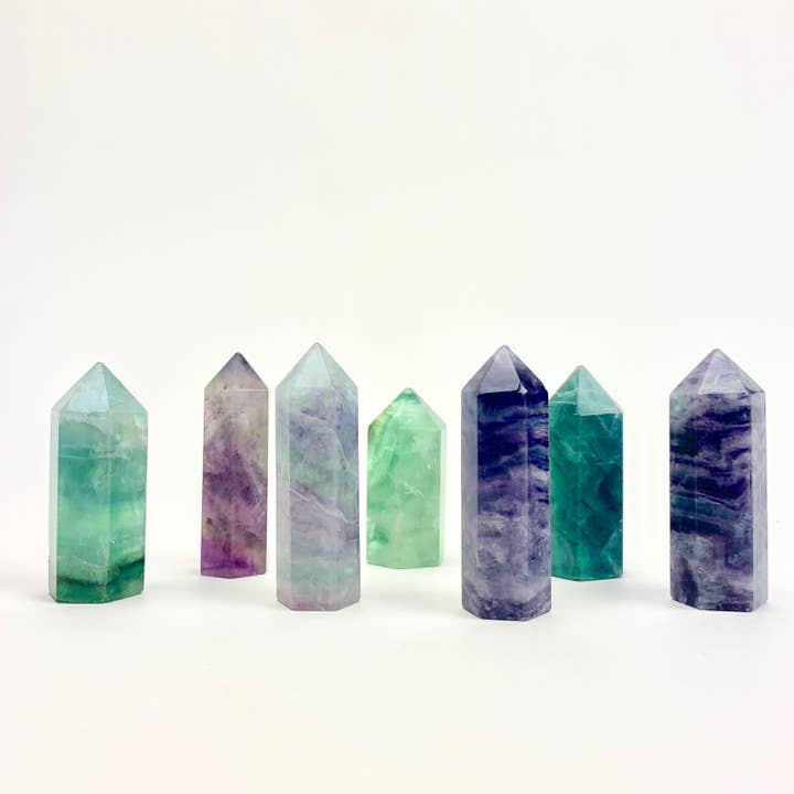 Pelham Grayson Rose - Wholesale Spiritual Stone/Crystal - Fluorite Spiritual Stone, Standing Points, 45-55mm, China