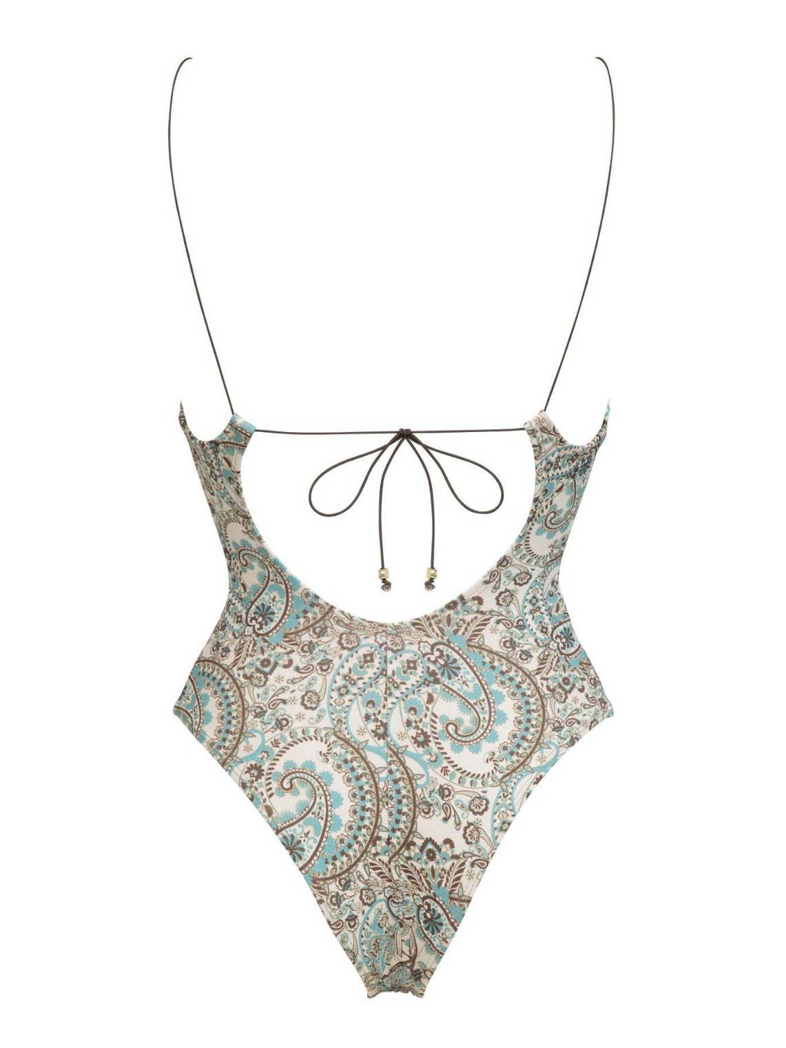 Blue Bohemian Sexy Strappy Backless One-Piece Swimsuit for wholesale on Faire1