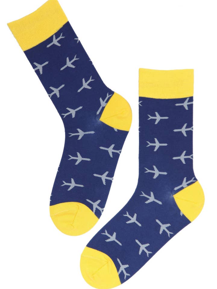 FLIGHT Blue Cotton Socks for wholesale by Sokisahtel I BestSockDrawer