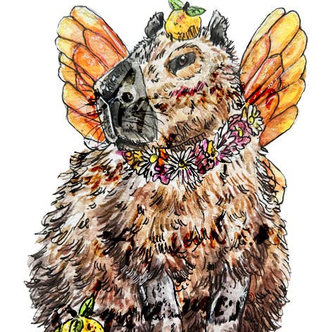 Capybara Fairy Print for wholesale by Aquabun