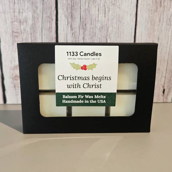 Christmas Wax Melts | Balsam Fir Soy Wax Melts for wholesale by 1133 Candles