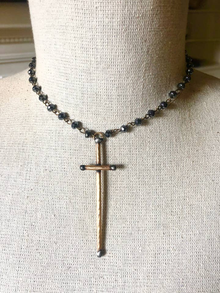 Artisan Hematite Necklace for wholesale by Funky Trunk Vintage Designs