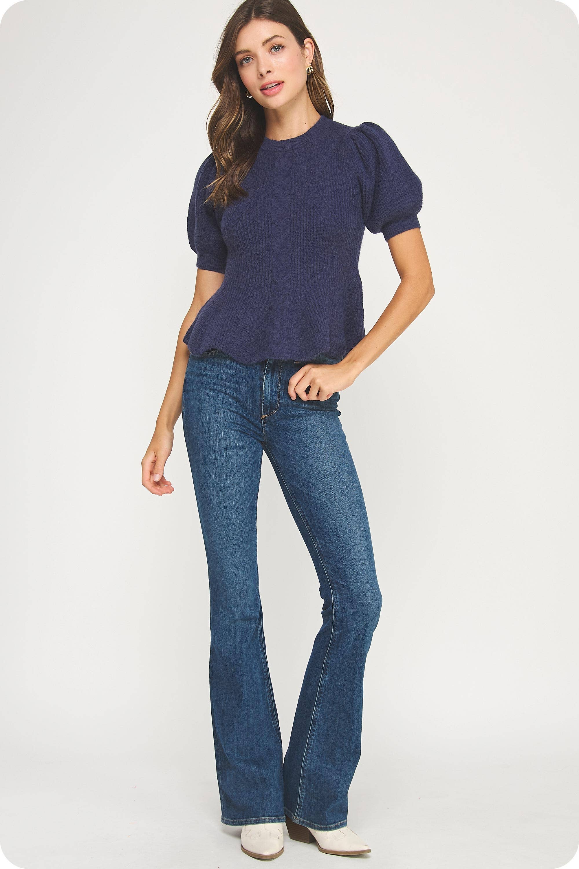 Strut & Bolt - Wholesale Tunic Sweater - Women's - Flared Puff Sleeve Knit Top37