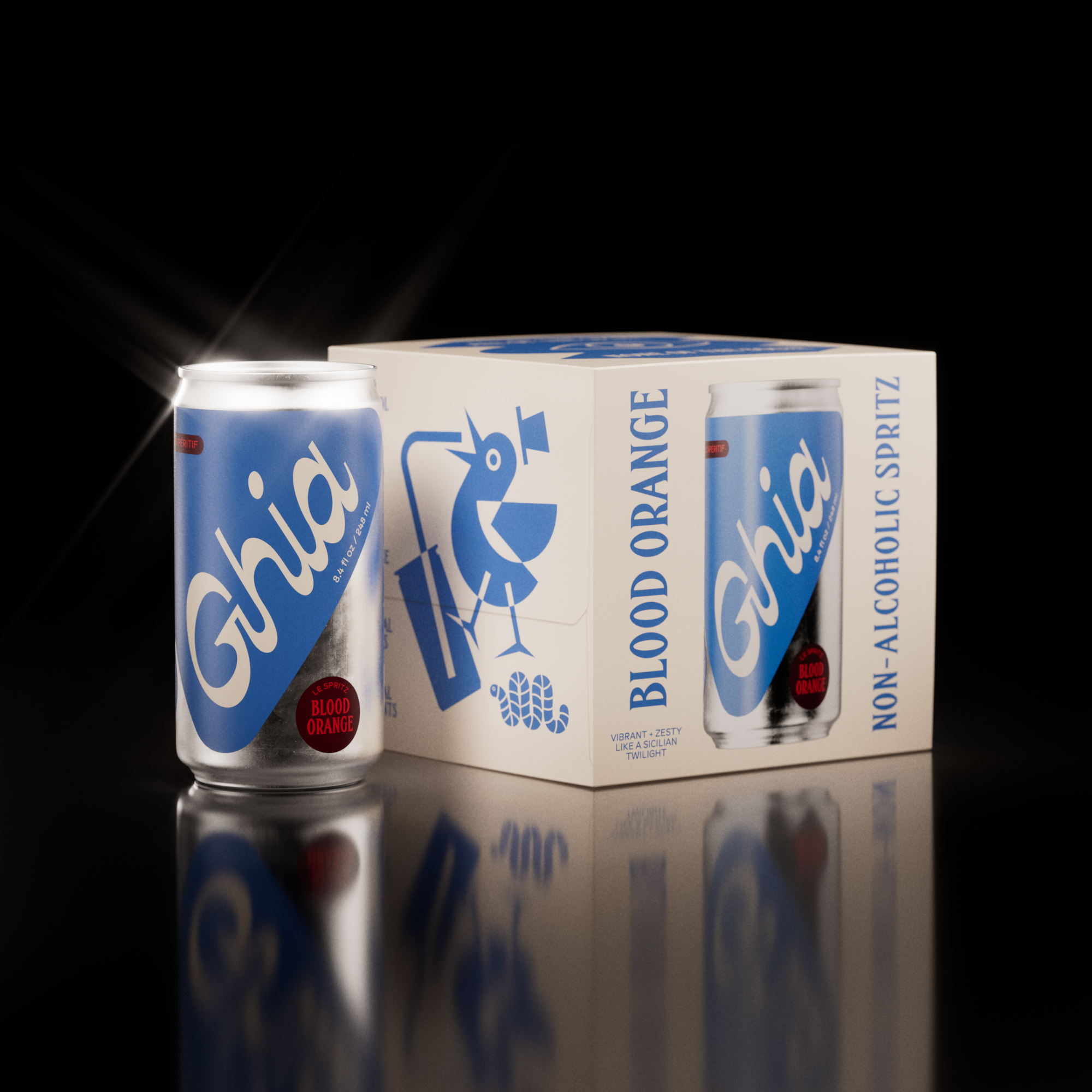 Ghia - Wholesale Non-Alcoholic Aperitif/Mocktail - Le Spritz - Blood Orange - Case of 24 (4-pks)1