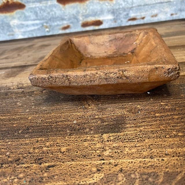 Natural Petite Wood Square Bowl for wholesale on Faire