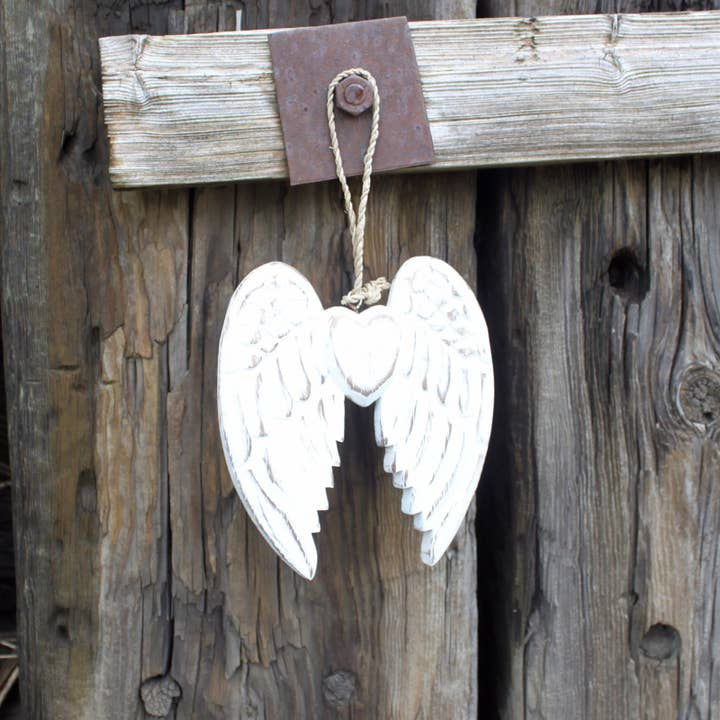 LS GROUP - Wholesale Car Decorative Charm - Unisex - Small Handmade Angel Wings - Heart - 15 cm