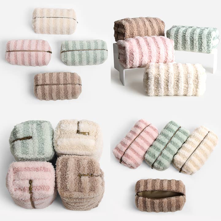 Sensibling Corp. - Wholesale Pouch - Women's - Stripe Sherpa Pouch Bag12