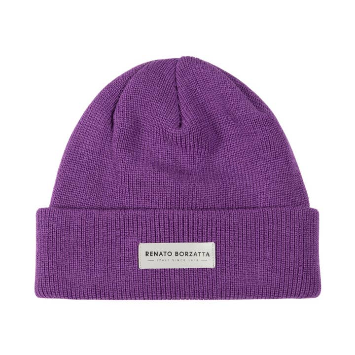 RB5001Y | Double-Layer Knit Hat MONVISO Wool Blend Made in Italy. Color Purple - One Size for wholesale by Kaili mood / RENATO BORZATTA - Italy since 1978 -