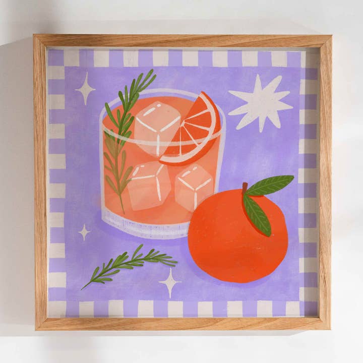 Orange Cocktail - Konstaffisch för barvagn, kök för wholesale av By Claire Schorman