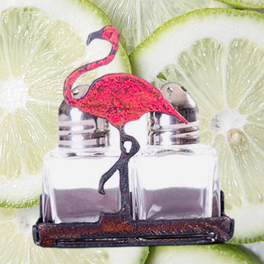 Whimsies – Galheteiro por atacado – Flamingo Salt and Pepper home essentials reciclagem de cozinha1