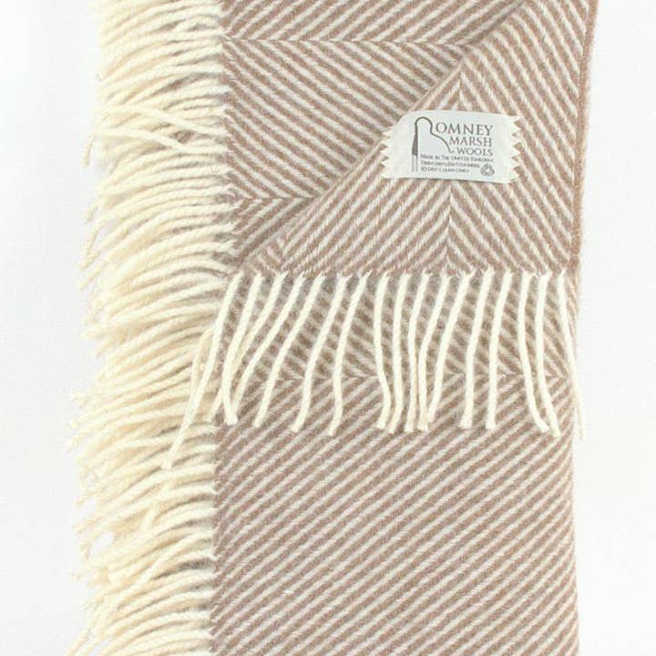 Tawny Herringbone Throw for wholesale by Romney Marsh Wools