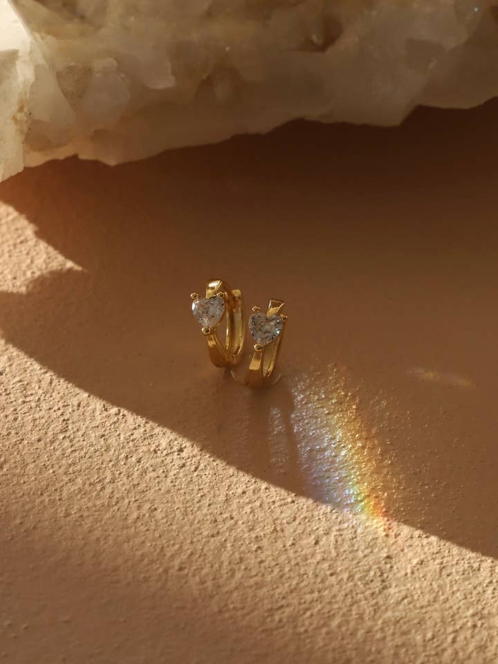 NORA CZ HEART HUGGIES for wholesale by Katie Waltman Jewelry