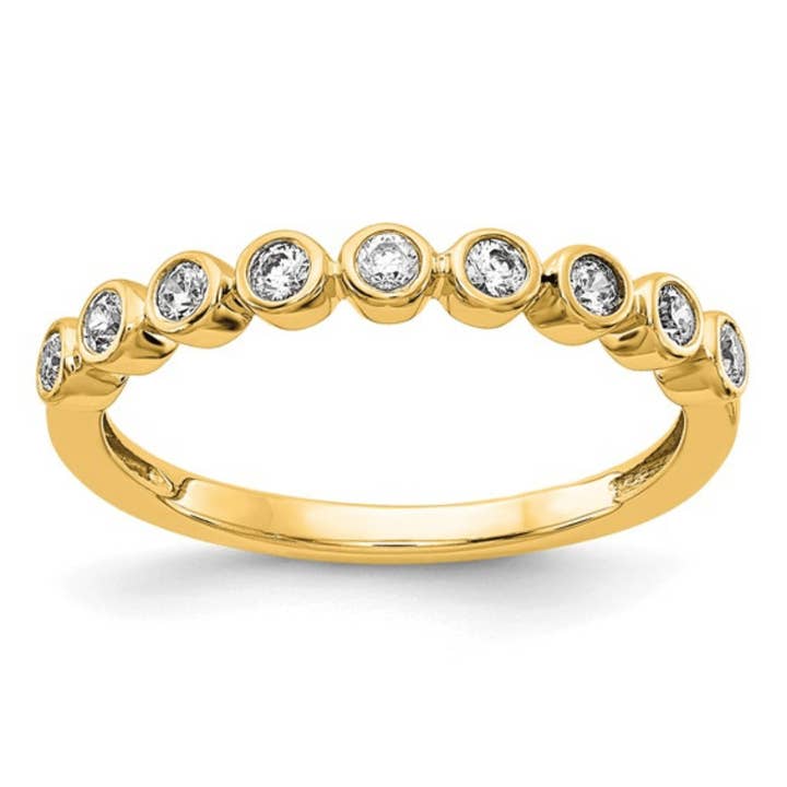 14K Yellow Gold - Created Lab Diamond - Half Eternity Ring for wholesale by FCJ Jewelry LLC