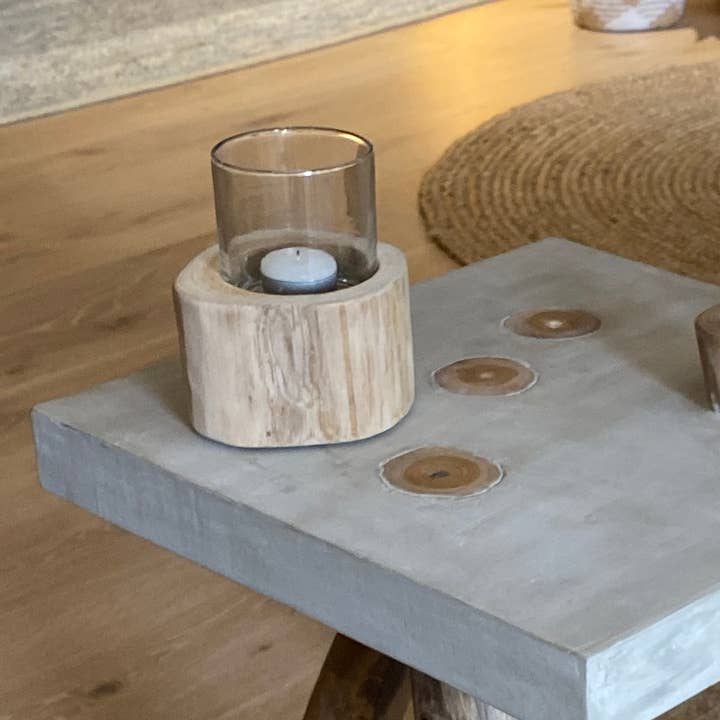 Now's Home - Wholesale Candle Holder - TEAK BIAK TEAK TEAK CANDLE HOLDER