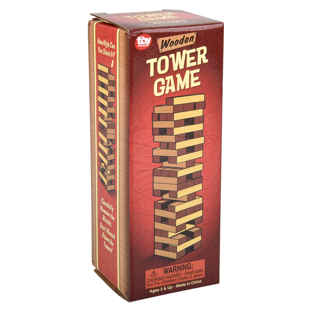 The Toy Network - Wholesale Board Game - 6" WOODEN TOWER GAME3