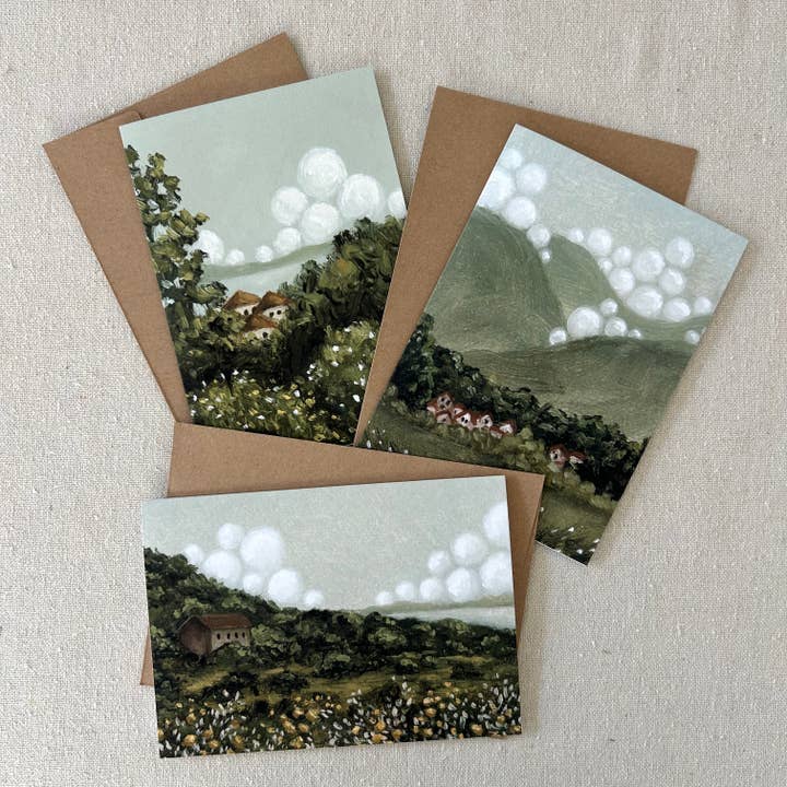 "Cottage Daydreams" Wenskaartenset voor wholesale door sophie wyatt studio.