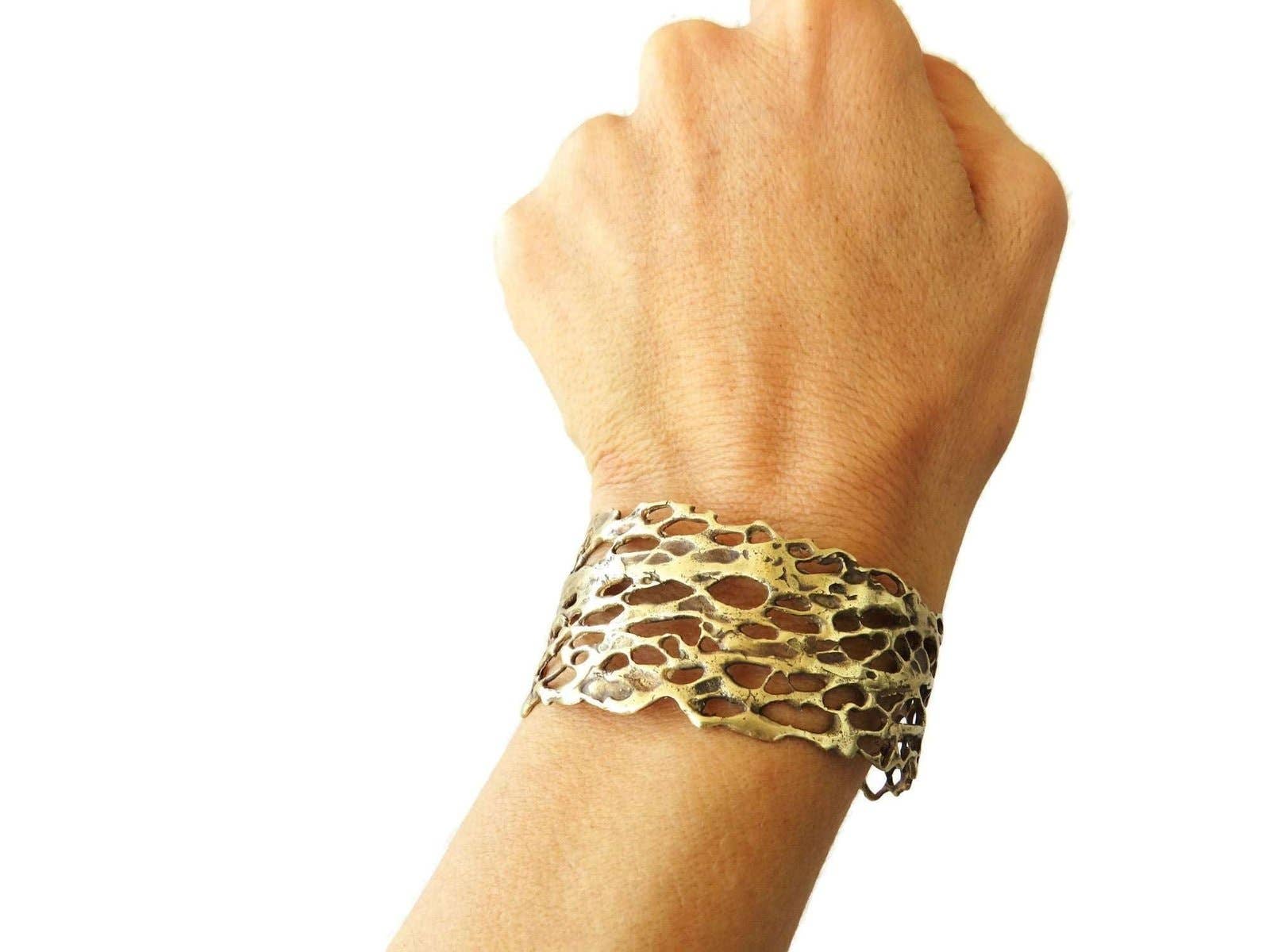 Kimya Joyas - Wholesale Cuff Bracelet - Organic Bronze Wide Bracelet3